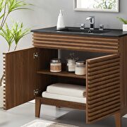 Bathroom walnut vanity w/ black sink basin by Modway additional picture 9