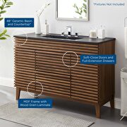 Single sink bathroom vanity in walnut black by Modway additional picture 3