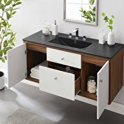 Wall-mount bathroom vanity in walnut black by Modway additional picture 2