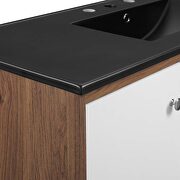 Wall-mount bathroom vanity in walnut black by Modway additional picture 4