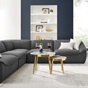 5-piece sectional sofa in charcoal by Modway additional picture 11