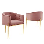 Dusty rose finish tufted performance velvet accent chairs/ set of 2 by Modway additional picture 3