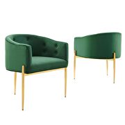 Emerald finish tufted performance velvet accent chairs/ set of 2 by Modway additional picture 3