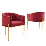 Maroon finish tufted performance velvet accent chairs/ set of 2 by Modway additional picture 3