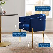 Navy finish tufted performance velvet accent chairs/ set of 2 by Modway additional picture 9