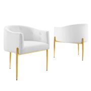 White finish tufted performance velvet accent chairs/ set of 2 by Modway additional picture 3