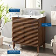 Bathroom vanity cabinet in walnut white by Modway additional picture 3