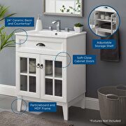Bathroom vanity cabinet in white by Modway additional picture 3