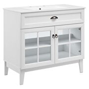 Bathroom vanity cabinet in white w/ ceramic sink basin by Modway additional picture 2