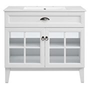 Bathroom vanity cabinet in white w/ ceramic sink basin by Modway additional picture 3
