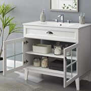 Bathroom vanity cabinet in white w/ ceramic sink basin by Modway additional picture 9