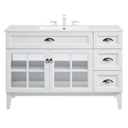 Bathroom vanity cabinet in white w/ curved ceramic sink basin by Modway additional picture 5