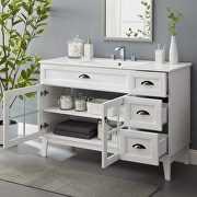 Bathroom vanity cabinet in white w/ curved ceramic sink basin by Modway additional picture 10