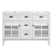 Double bathroom vanity cabinet w/ dual ceramic sink basins by Modway additional picture 4