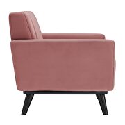 Channel tufted performance velvet armchair in dusty rose additional photo 4 of 6