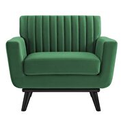 Channel tufted performance velvet armchair in emerald by Modway additional picture 6