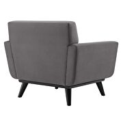 Channel tufted performance velvet armchair in gray additional photo 5 of 6