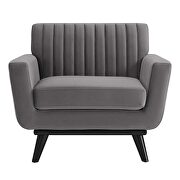 Channel tufted performance velvet armchair in gray by Modway additional picture 6