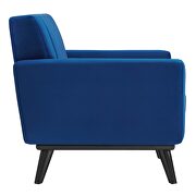 Channel tufted performance velvet armchair in navy additional photo 4 of 6