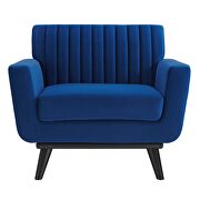 Channel tufted performance velvet armchair in navy additional photo 5 of 6