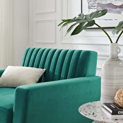 Channel tufted performance velvet armchair in teal by Modway additional picture 3