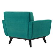 Channel tufted performance velvet armchair in teal additional photo 5 of 6