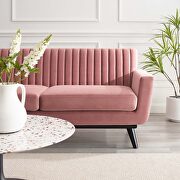 Channel tufted performance velvet loveseat in dusty rose additional photo 3 of 6