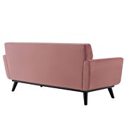 Channel tufted performance velvet loveseat in dusty rose additional photo 5 of 6