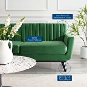 Channel tufted performance velvet loveseat in emerald additional photo 2 of 6