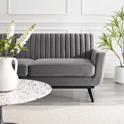 Channel tufted performance velvet loveseat in gray by Modway additional picture 3