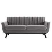 Channel tufted performance velvet loveseat in gray by Modway additional picture 6