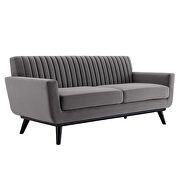 Channel tufted performance velvet loveseat in gray by Modway additional picture 7