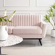 Channel tufted performance velvet loveseat in pink by Modway additional picture 3