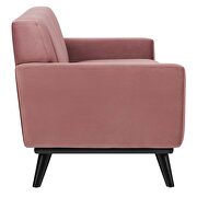 Channel tufted performance velvet sofa in dusty rose additional photo 4 of 6