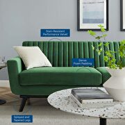 Channel tufted performance velvet sofa in emerald additional photo 2 of 6