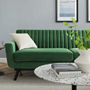 Channel tufted performance velvet sofa in emerald additional photo 3 of 6