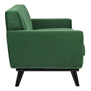 Channel tufted performance velvet sofa in emerald additional photo 4 of 6