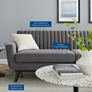 Channel tufted performance velvet sofa in gray additional photo 2 of 6