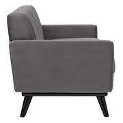 Channel tufted performance velvet sofa in gray by Modway additional picture 4