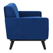 Channel tufted performance velvet sofa in navy additional photo 4 of 6