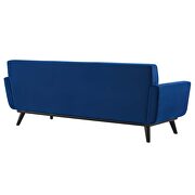 Navy velvet sofa with channel tufting by Modway additional picture 5