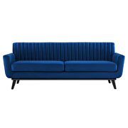 Navy velvet sofa with channel tufting by Modway additional picture 6