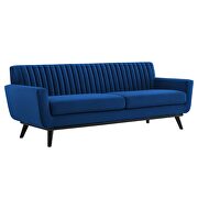 Navy velvet sofa with channel tufting by Modway additional picture 7