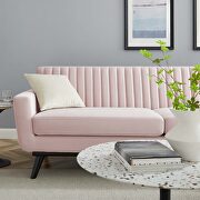 Channel tufted performance velvet sofa in pink additional photo 3 of 6
