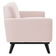 Channel tufted performance velvet sofa in pink additional photo 4 of 6