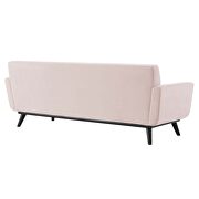 Channel tufted performance velvet sofa in pink additional photo 5 of 6