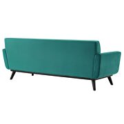 Channel tufted performance velvet sofa in teal additional photo 5 of 6
