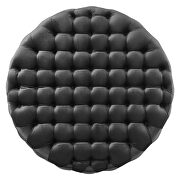 Black finish button tufted performance velvet large round ottoman by Modway additional picture 3