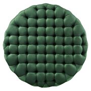 Emerald finish button tufted performance velvet large round ottoman by Modway additional picture 3