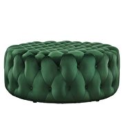 Emerald finish button tufted performance velvet large round ottoman by Modway additional picture 4